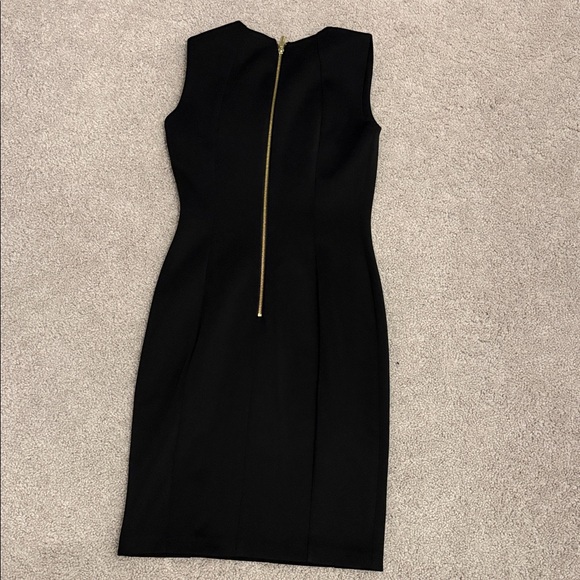 Calvin Klein Black Midi Dress with Gold Zipper - Picture 2 of 2
